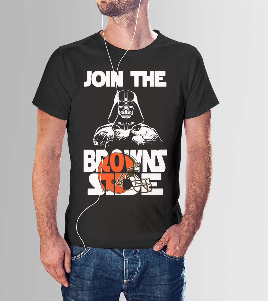 Join The Browns Side Cleveland Browns Darth Vader Helmet T-Shirt