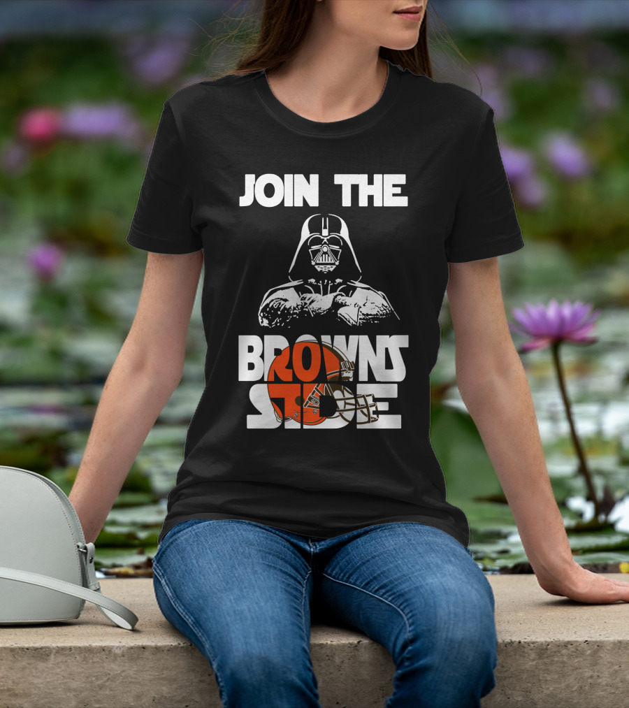 Join The Browns Side Cleveland Browns Darth Vader Helmet T-Shirt