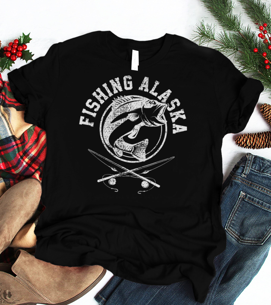 Fishing Alaska Salmon Reel Fisher Ice T-Shirt