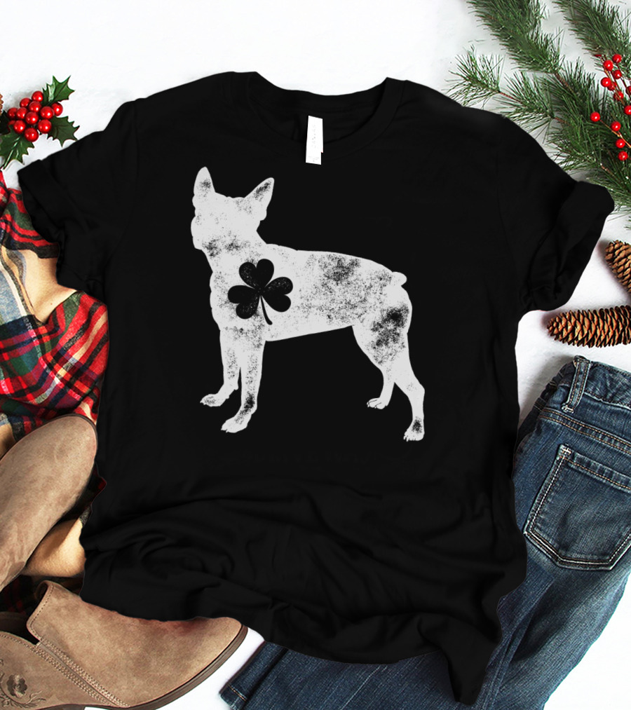 Boston Terrier Dog Shamrock St Patricks Day Men T-Shirt