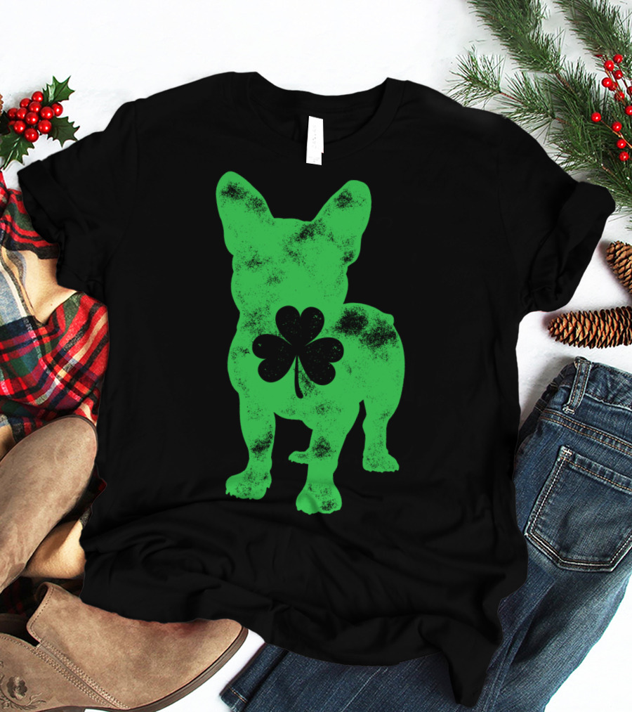 French Bulldog Shamrock St Patricks Day Men Dog T-Shirt