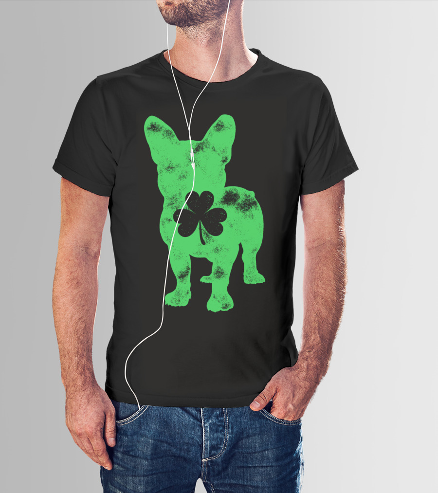 French Bulldog Shamrock St Patricks Day Men Dog T-Shirt