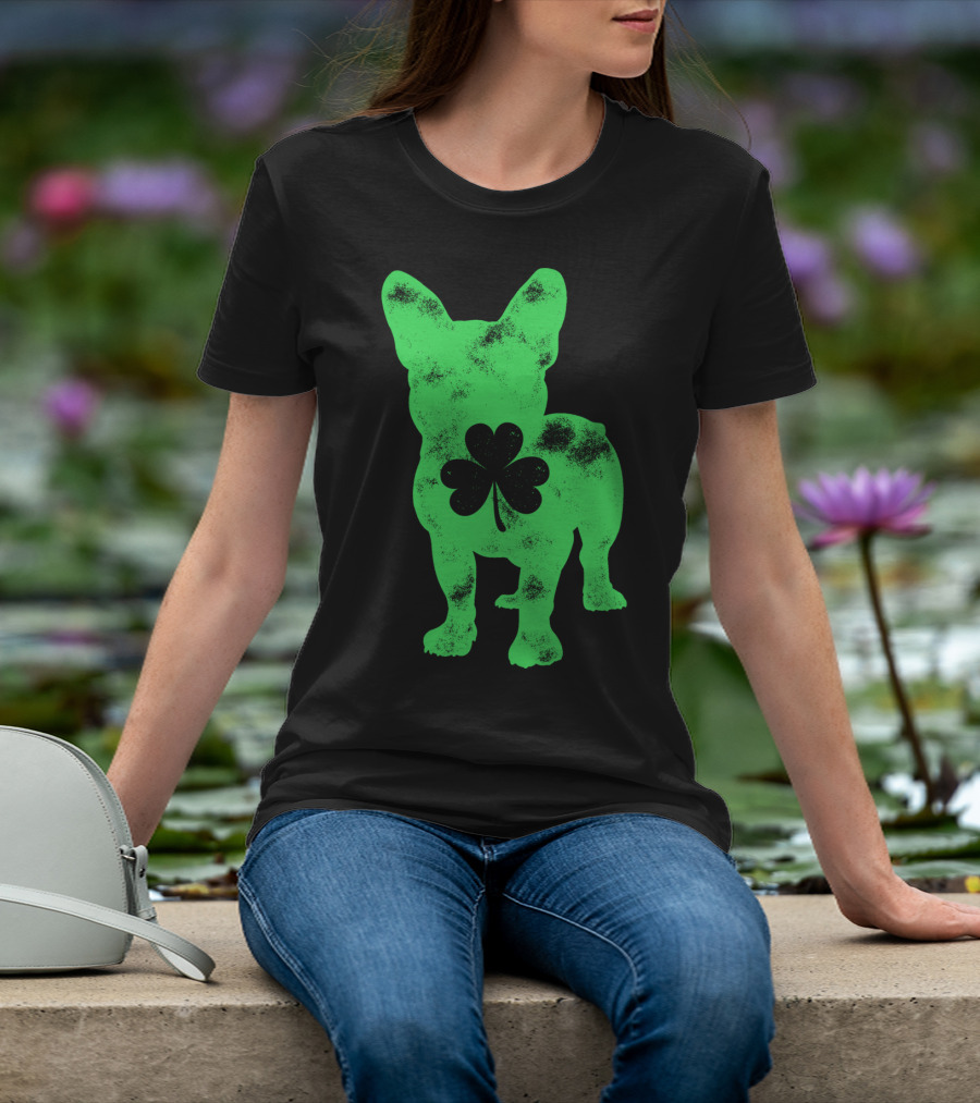 French Bulldog Shamrock St Patricks Day Men Dog T-Shirt