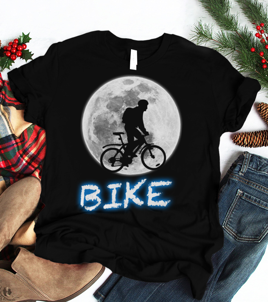 BIKE Silhouette Blue Moon Cycling Adventure T-Shirt
