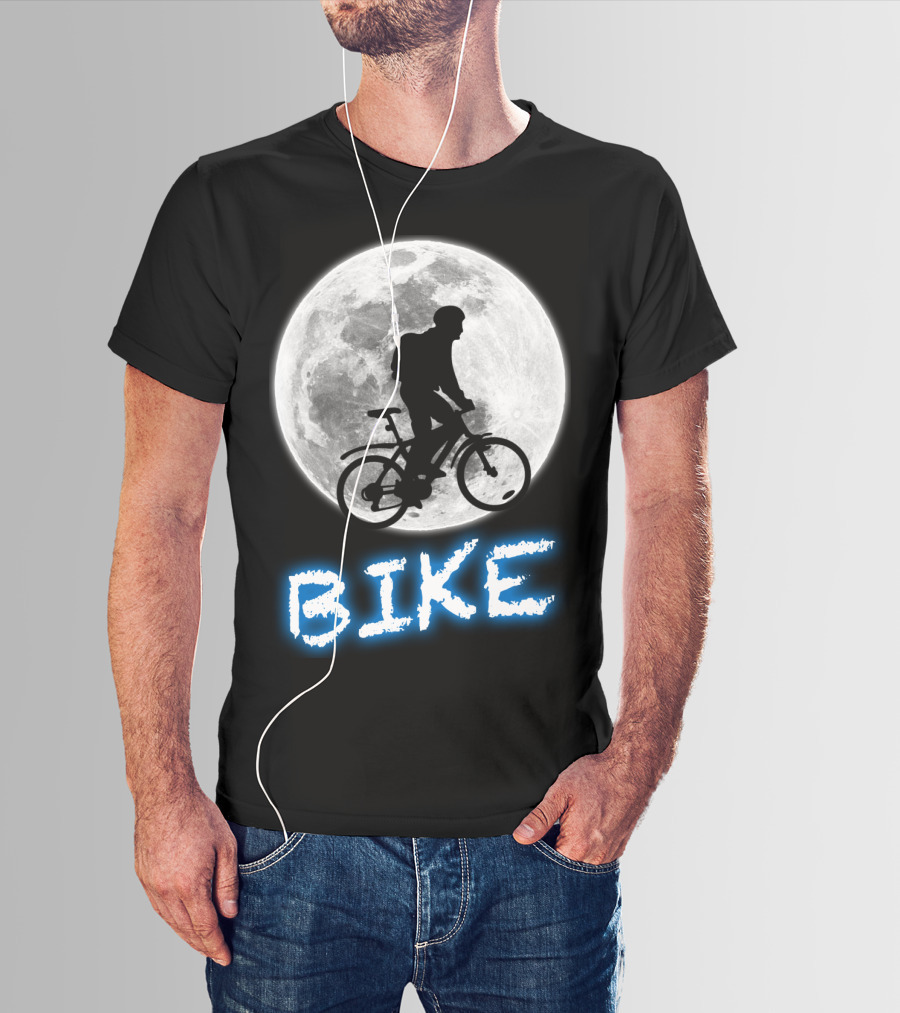 BIKE Silhouette Blue Moon Cycling Adventure T-Shirt