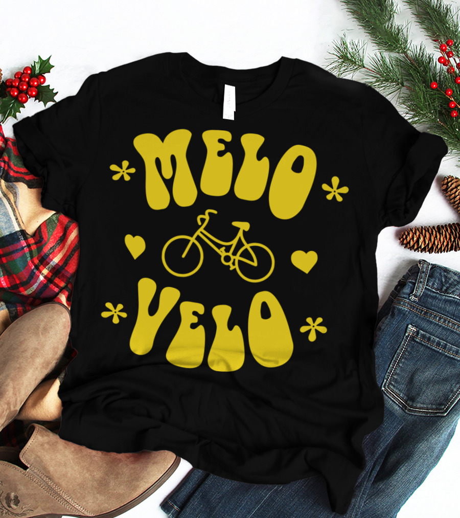 Melo Velo Bicycle Heart Flowers T-Shirt