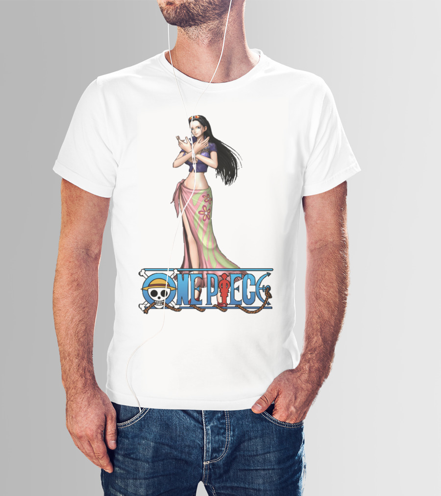 One Piece Nico Robin Anime Character With Straw Hat Pirate T-Shirt
