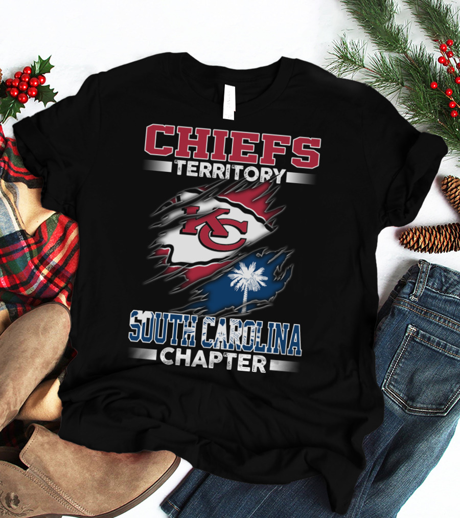 CHIEFS Territory South Carolina Chapter KC Logo Palmetto Flag T-Shirt