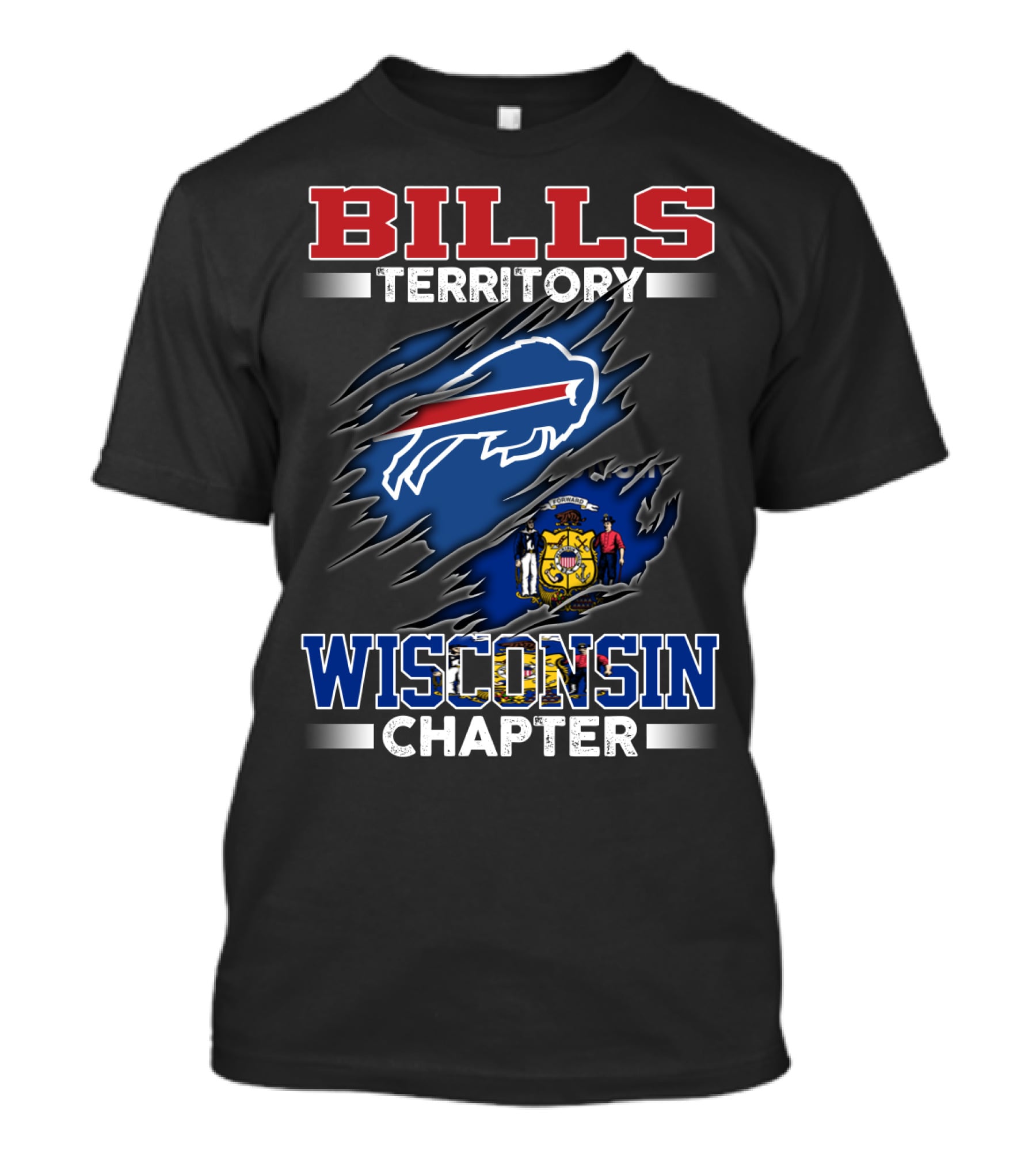 BILLS TERRITORY WISCONSIN CHAPTER Buffalo Bills Wisconsin State T-Shirt