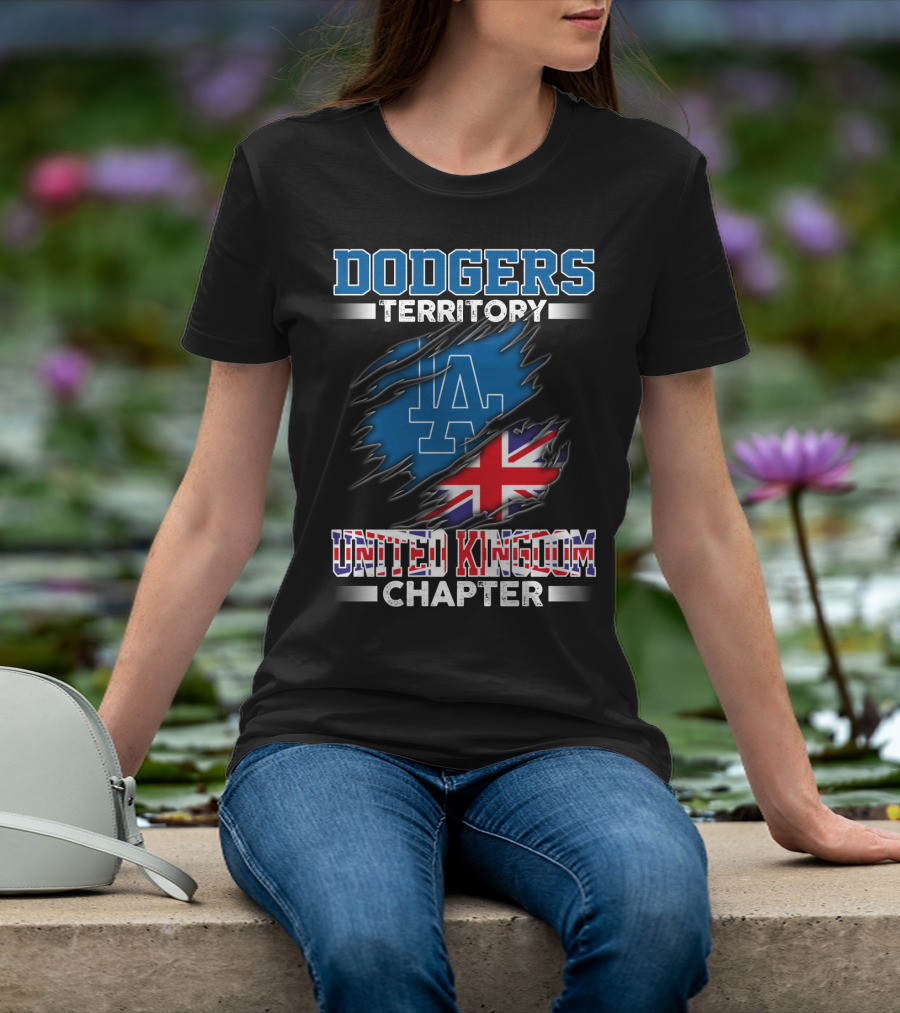 Dodgers Territory United Kingdom Chapter LA Logo Union Jack T-Shirt