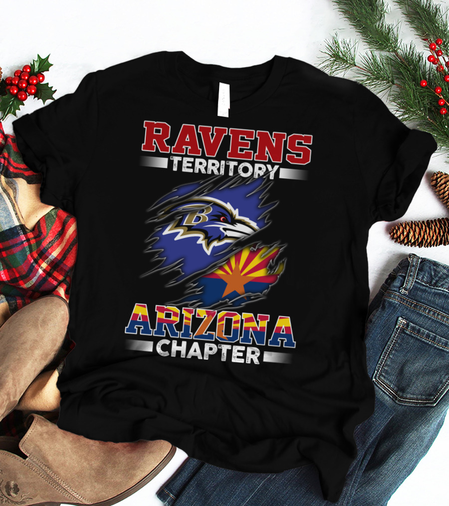 Ravens Territory Arizona Chapter Baltimore Ravens Logo Arizona Flag Elements T-Shirt