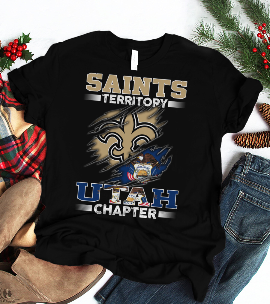 Saints Territory Utah Chapter Fleur-De-Lis State Seal And Eagle T-Shirt