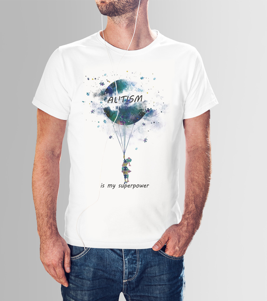 Autism Puzzle Balloon Child Is My Superpower T-Shirt
