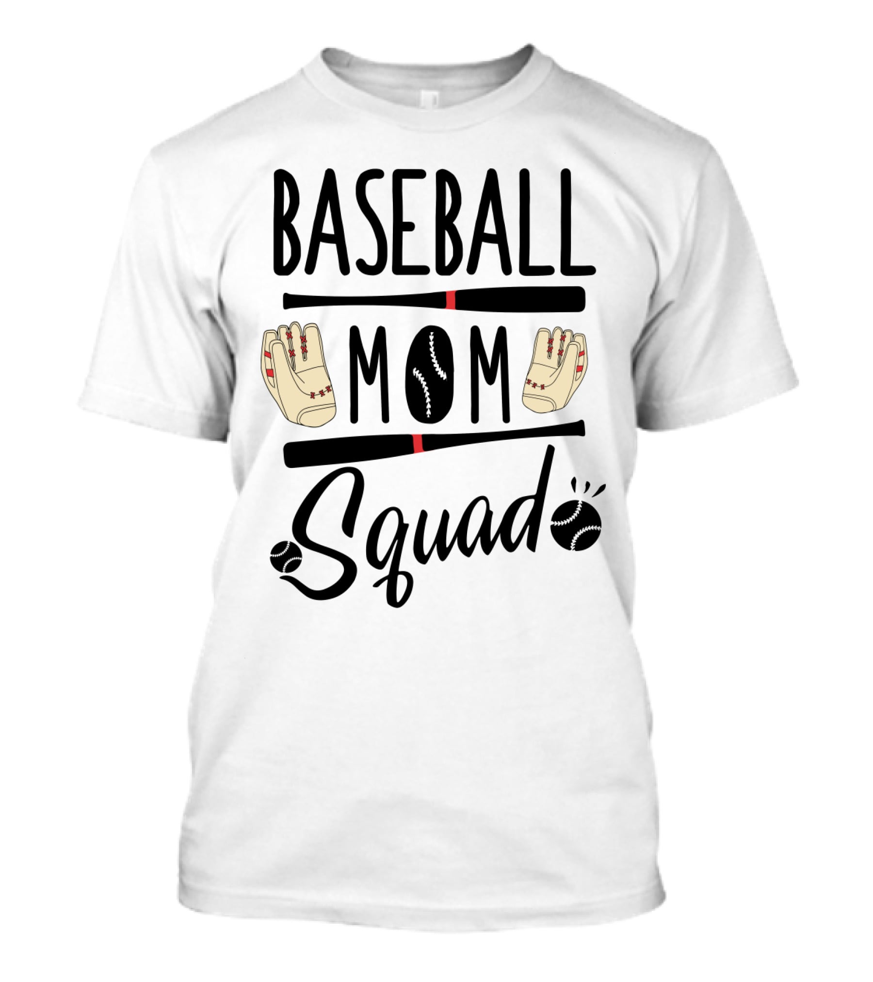 Baseball Mom Squad With Gloves And Bats T-Shirt