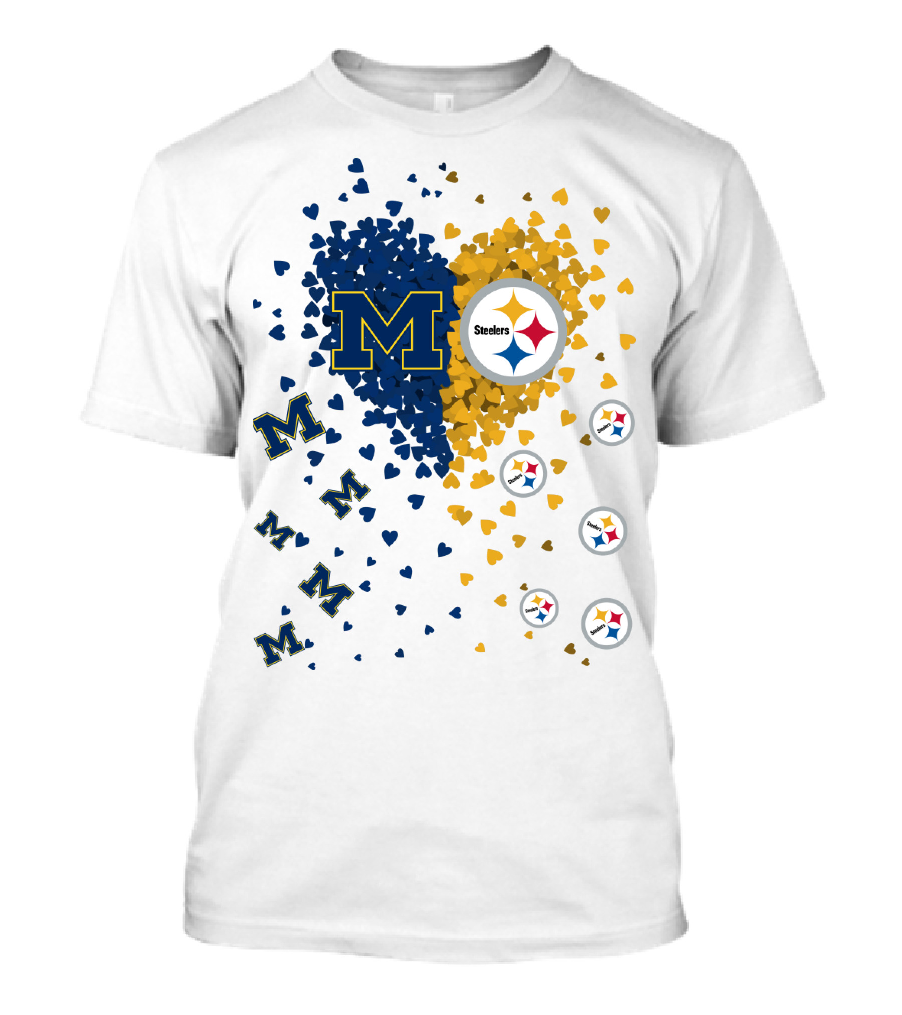 M Hearts Pittsburgh Steelers Wolverines T-Shirt
