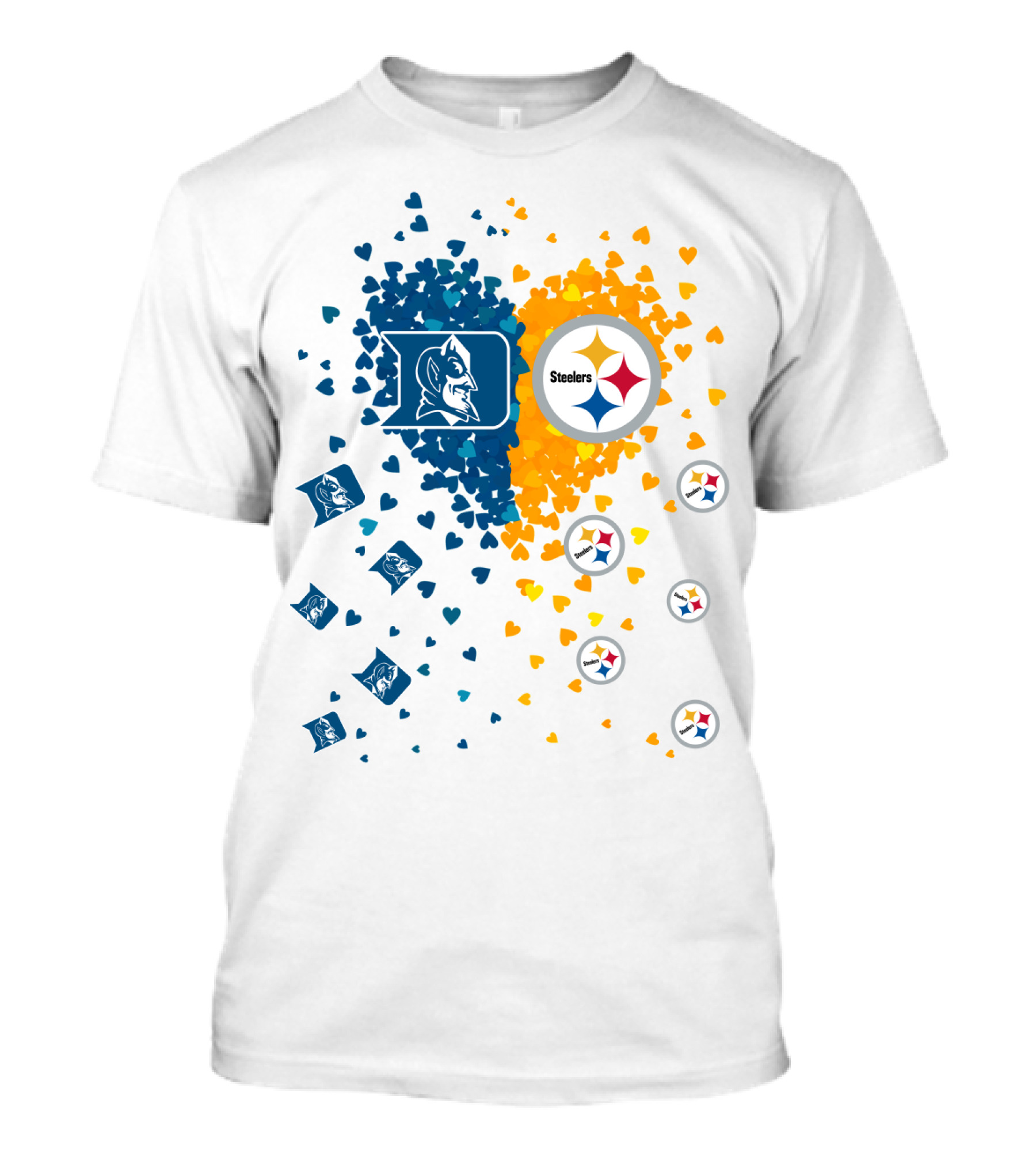 Heart Duke Blue Devils Pittsburgh Steelers Fan Allegiance T-Shirt