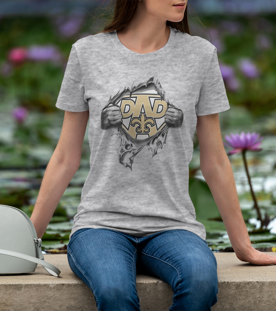 Super Dad New Orleans Saints Fleur De Lis Burst T-Shirt