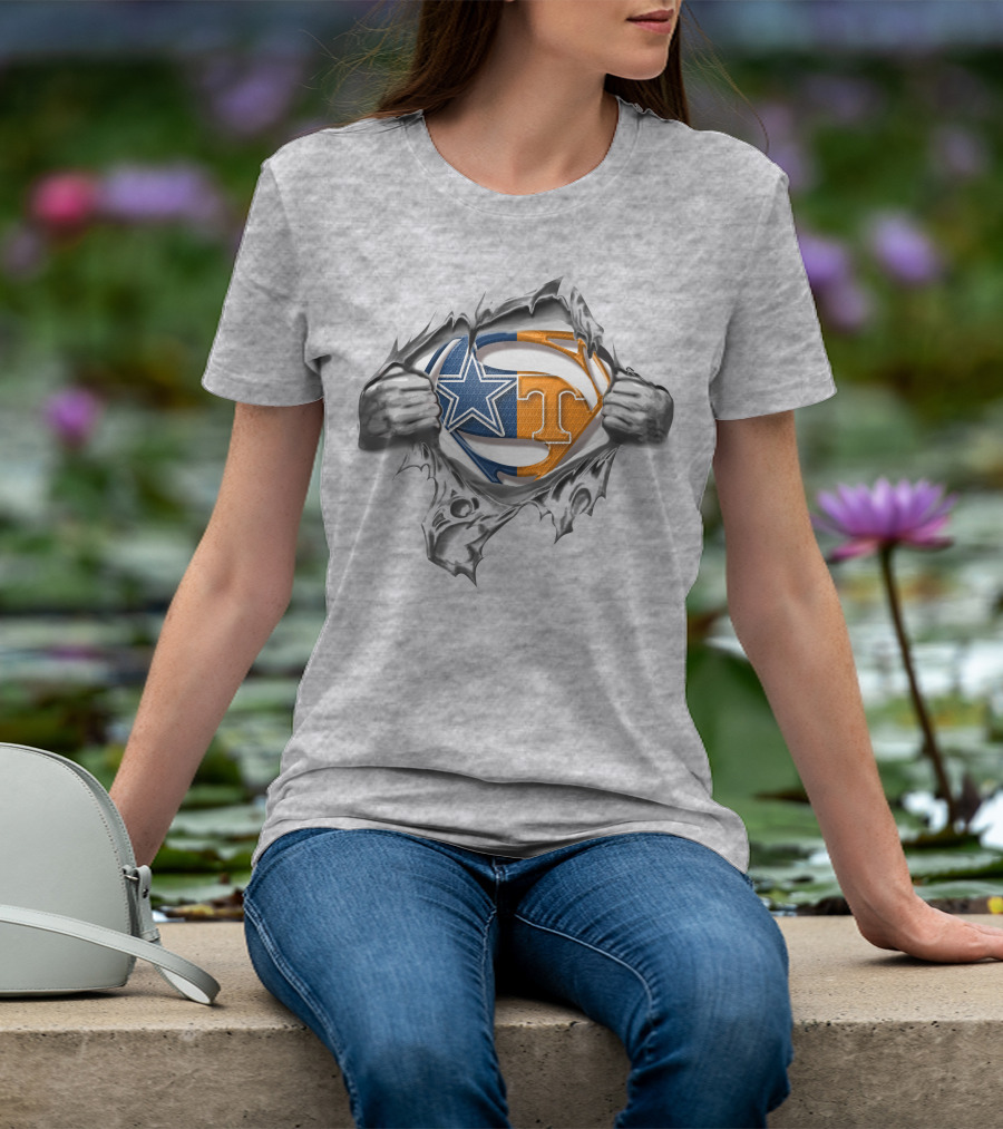 Cowboys Tennessee Volunteers Superman Logo Mashup T-Shirt