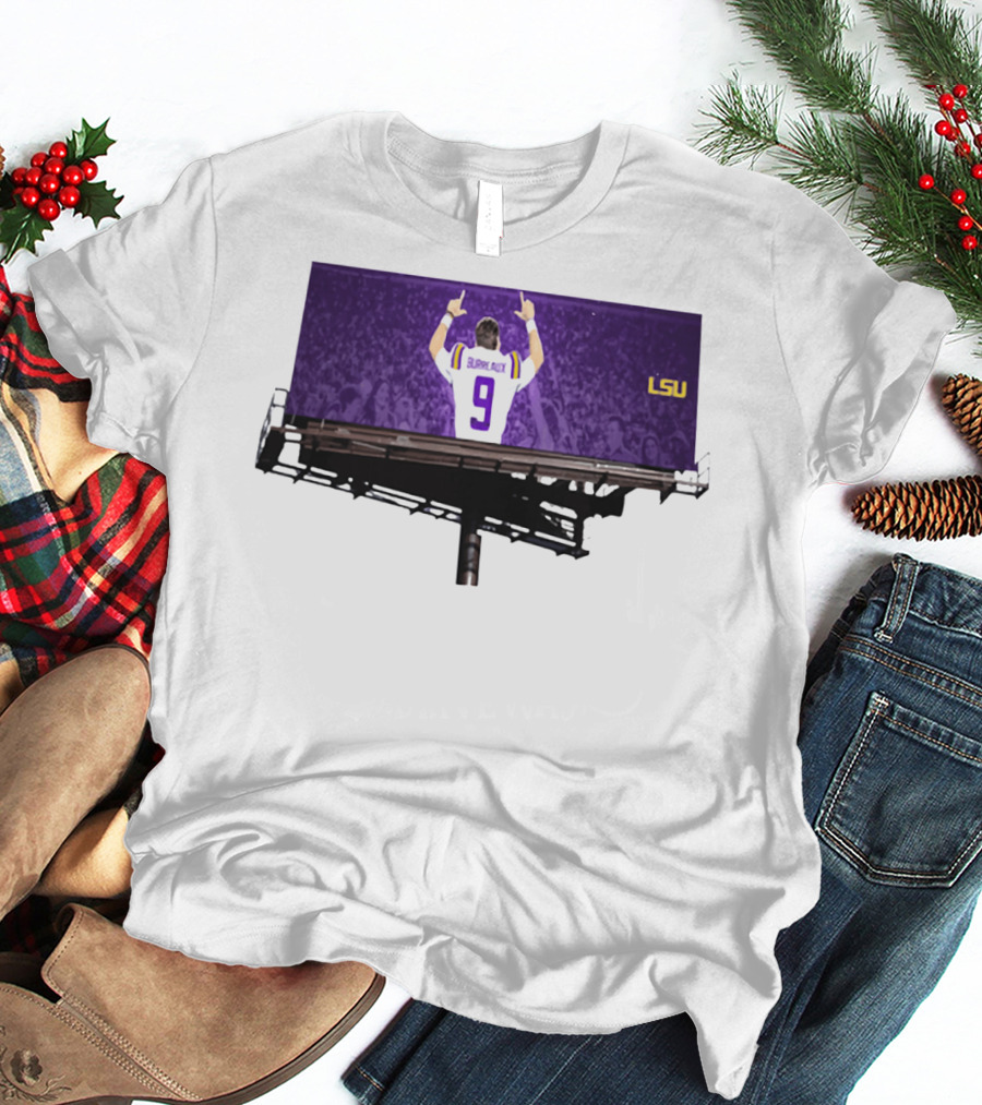 Joe Burreaux LSU Tigers Number 9 Football Fan Spirit T-Shirt