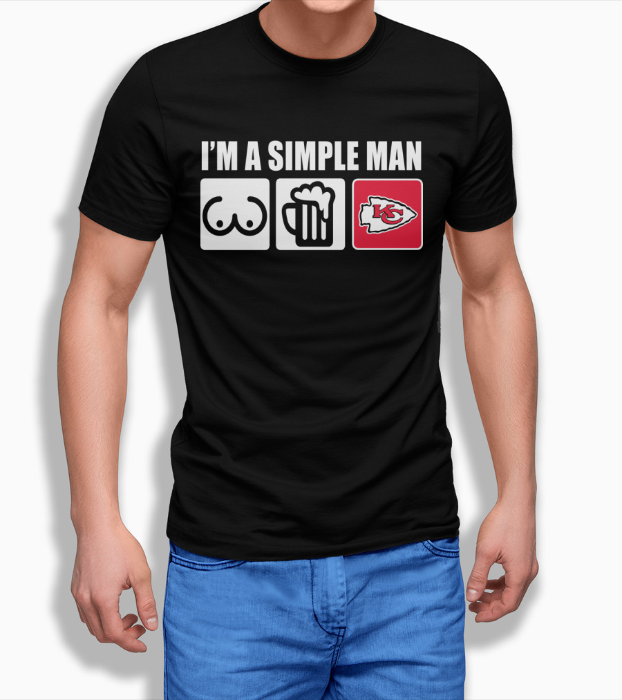 CHIEFS I'M A SIMPLE MAN BEER AND LOGO ICONS T-Shirt