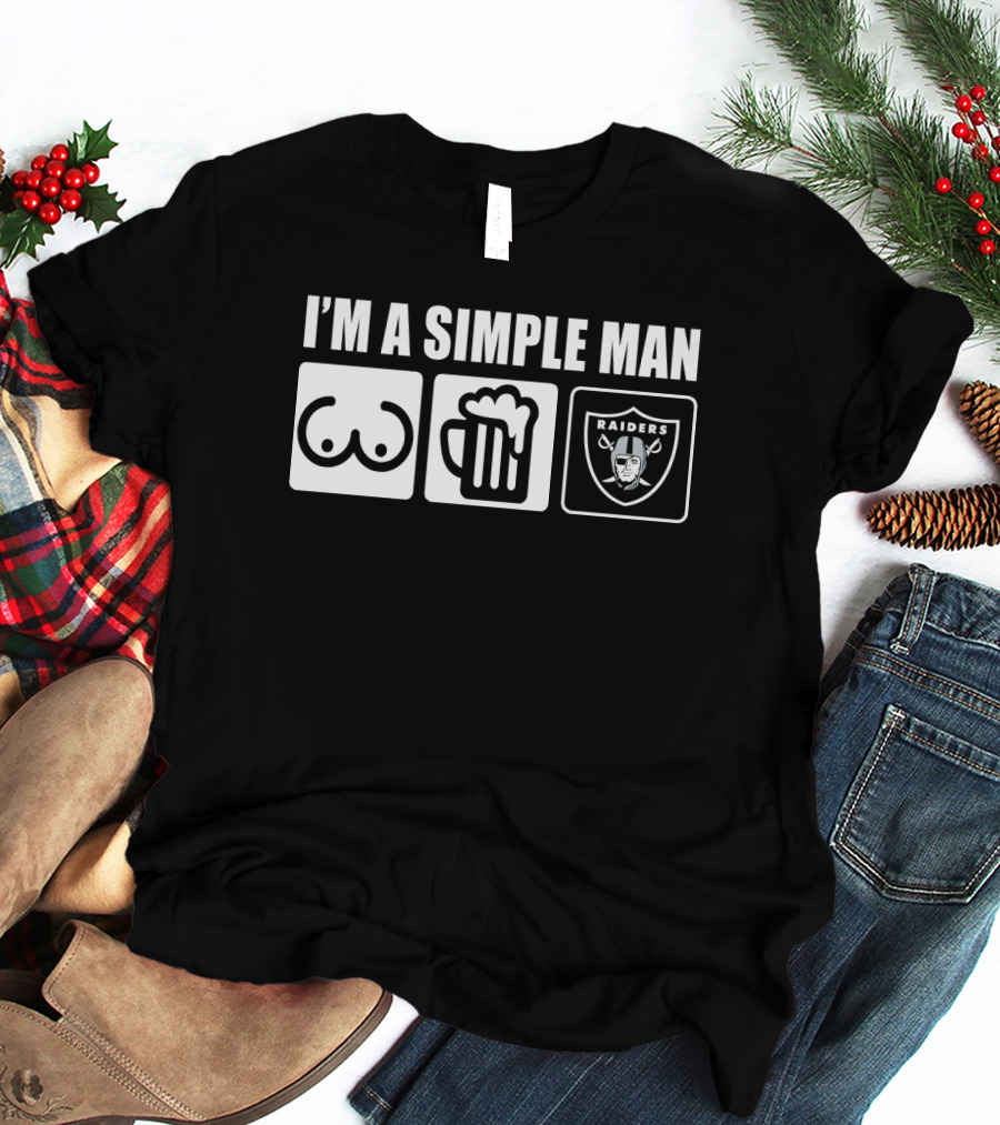 I'm A Simple Man Raiders Beer And Chest Icons T-Shirt