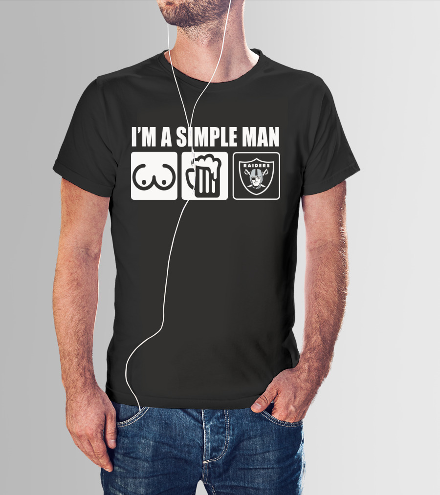 I'm A Simple Man Raiders Beer And Chest Icons T-Shirt