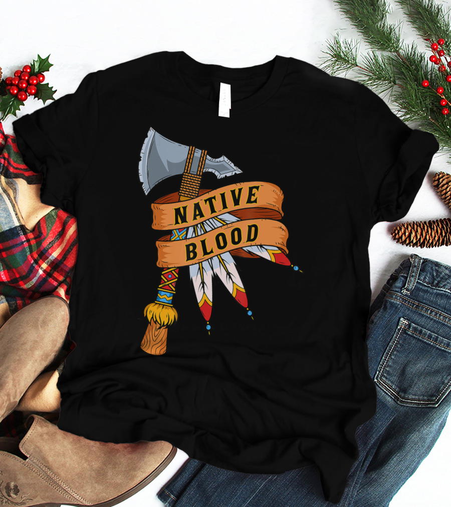 Native Blood Tribal Tomahawk Pride T-Shirt
