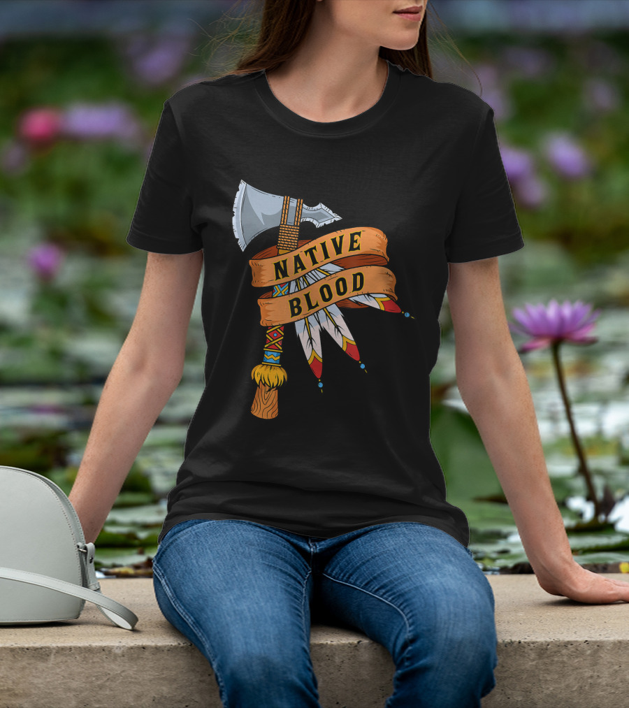 Native Blood Tribal Tomahawk Pride T-Shirt