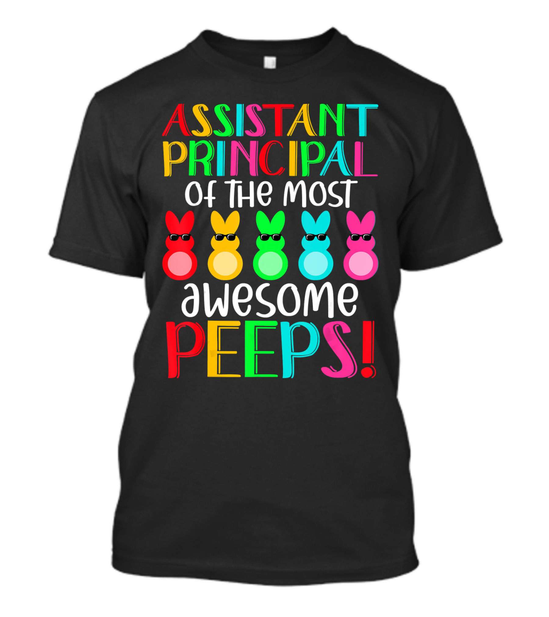 Assistant Principal Of The Most Awesome Peeps Multicolored Rabbit Characters T-Shirt