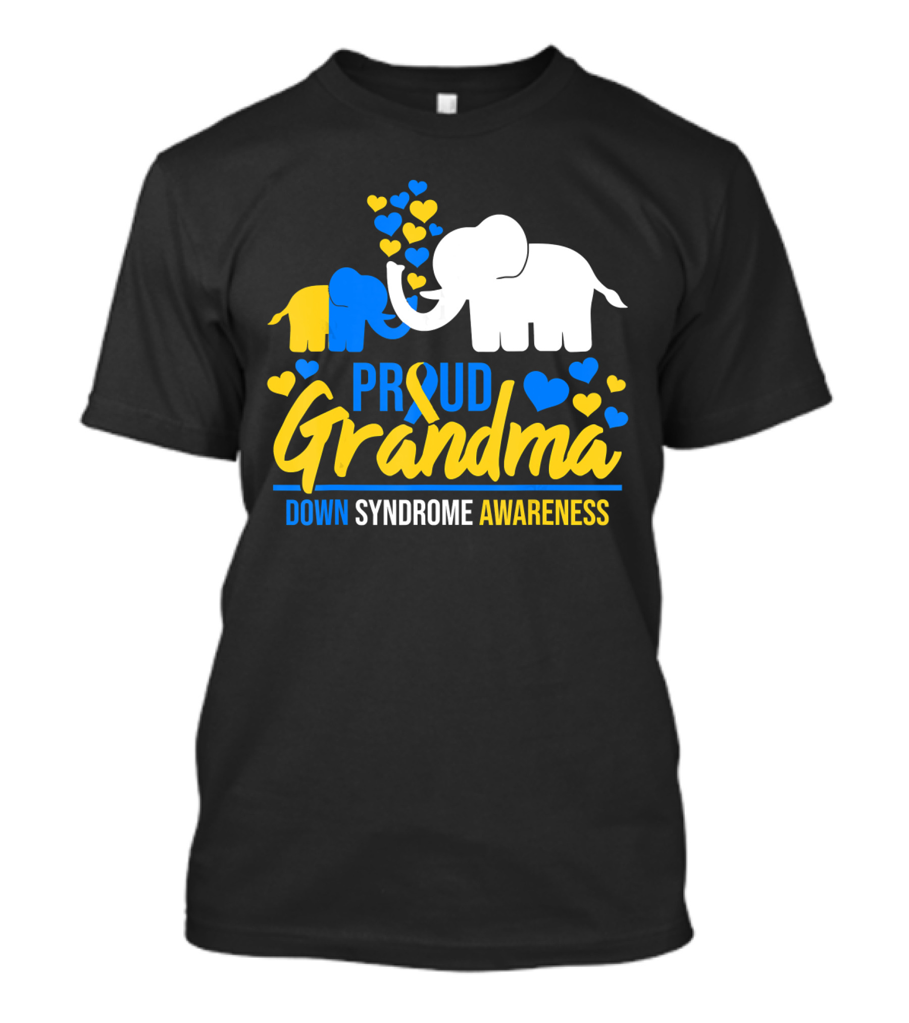 Proud Grandma Down Syndrome Awareness Elephant Hearts T-Shirt