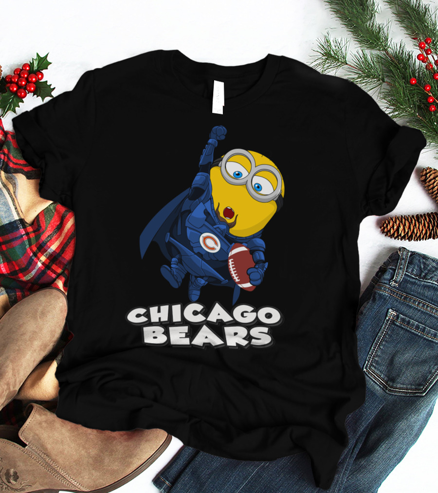 Chicago Bears Minion Football Character With Cape T-Shirt
