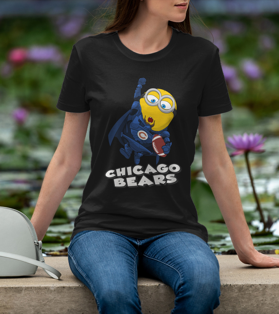Chicago Bears Minion Football Character With Cape T-Shirt
