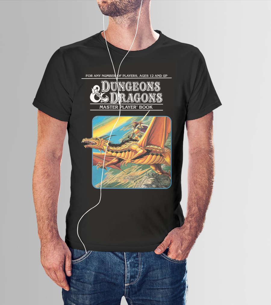 Dungeons And Dragons Master Player Book Vintage Dragon Rider Adventure T-Shirt