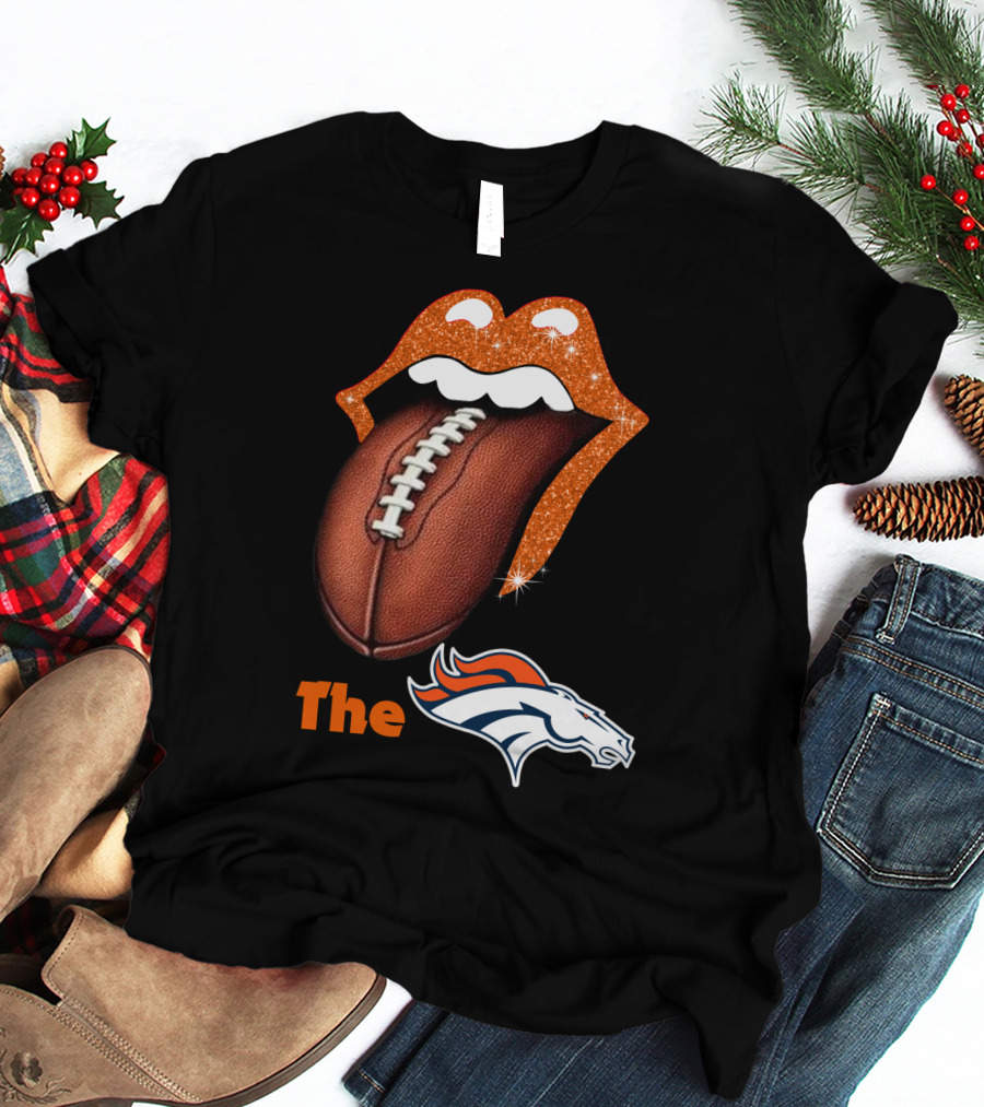 The Broncos Football Tongue Sports Fan T-Shirt