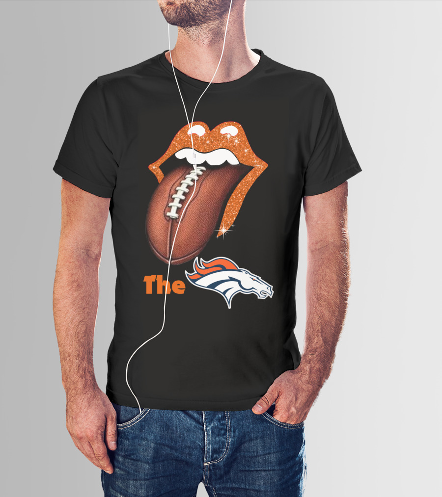 The Broncos Football Tongue Sports Fan T-Shirt