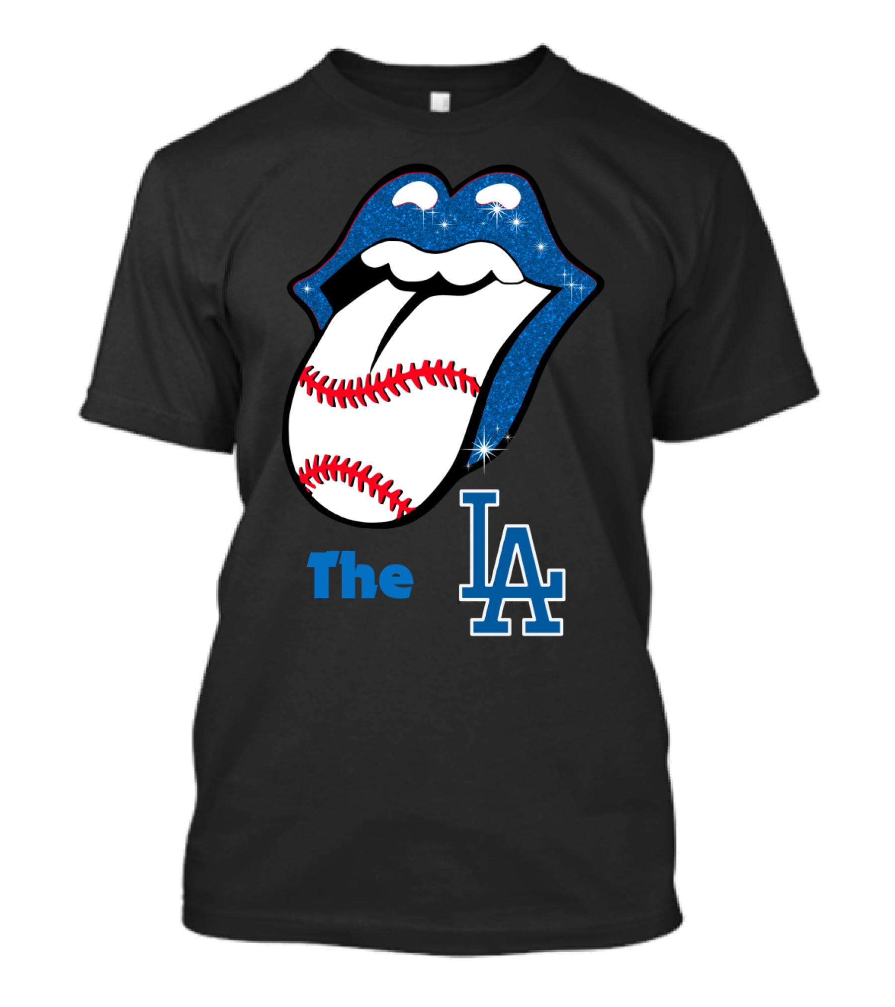 The LA Smile Dodgers Baseball Tongue T-Shirt