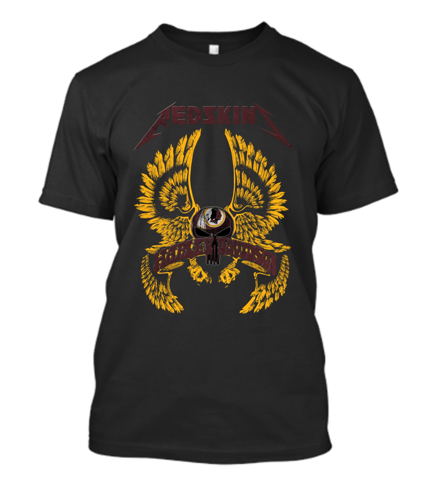 REDSKIN Battled Judged Winged Skull T-Shirt