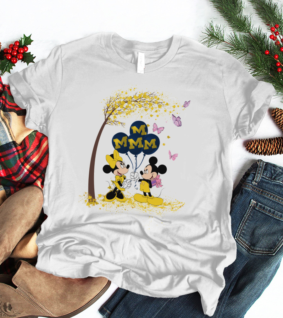 Ncaa Michigan Wolverines Minnie Mickey Balloons T-Shirt