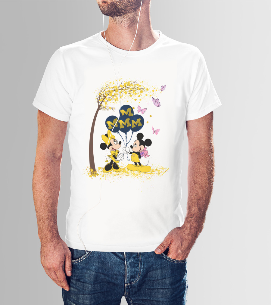 Ncaa Michigan Wolverines Minnie Mickey Balloons T-Shirt