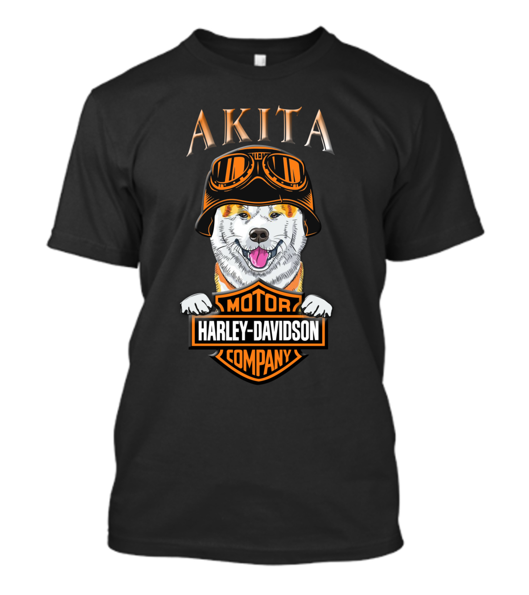 Akitas Harley Davidson Motorcycle T-Shirt