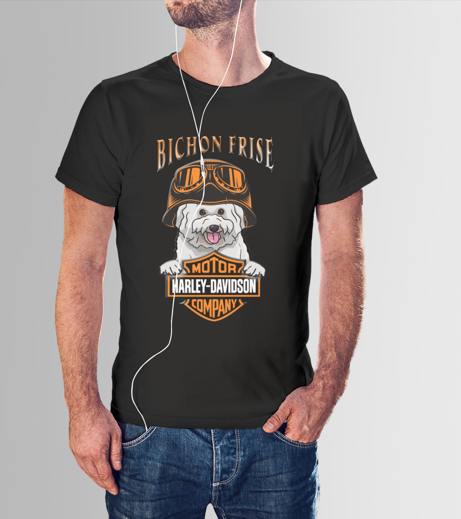 Bichon Frise Harley Davidson Motor Company T-Shirt