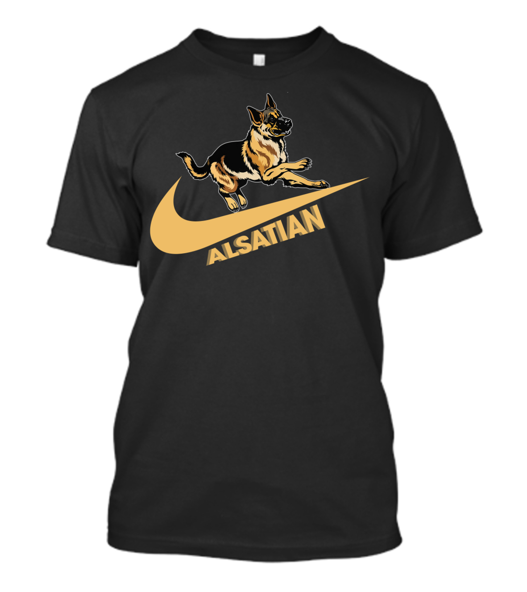Alsatian German Shepherd Nike Style T-Shirt