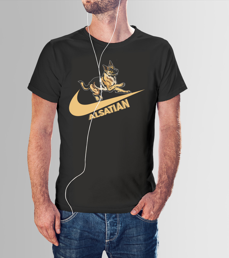 Alsatian German Shepherd Nike Style T-Shirt