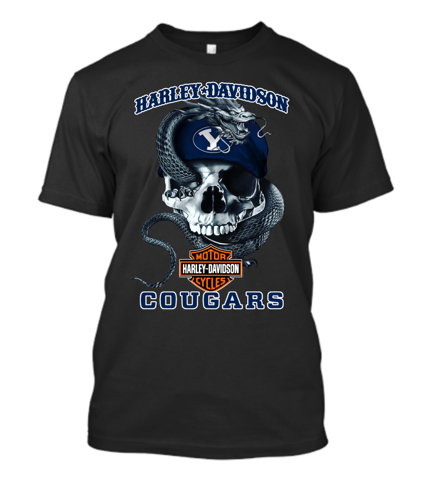Harley Davidson Byu Cougars Motor Cycles T-Shirt