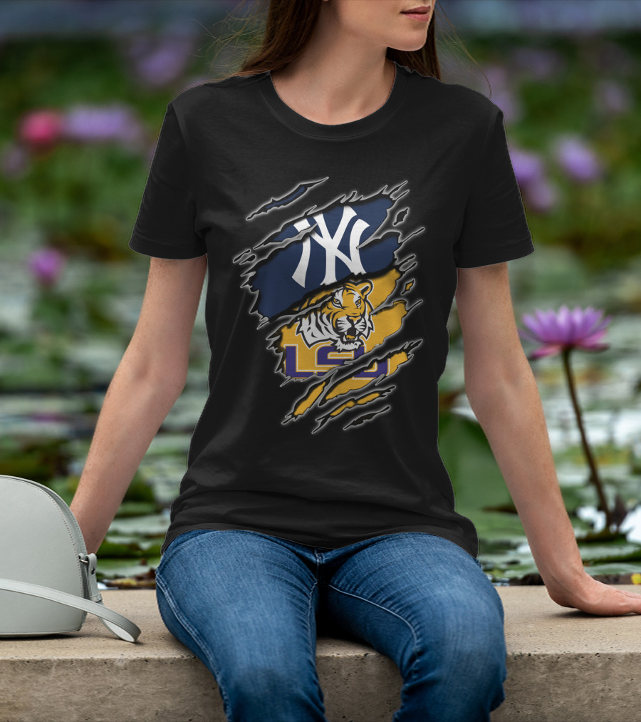 Yankees And Lsu Tigers Fan Fusion T-Shirt