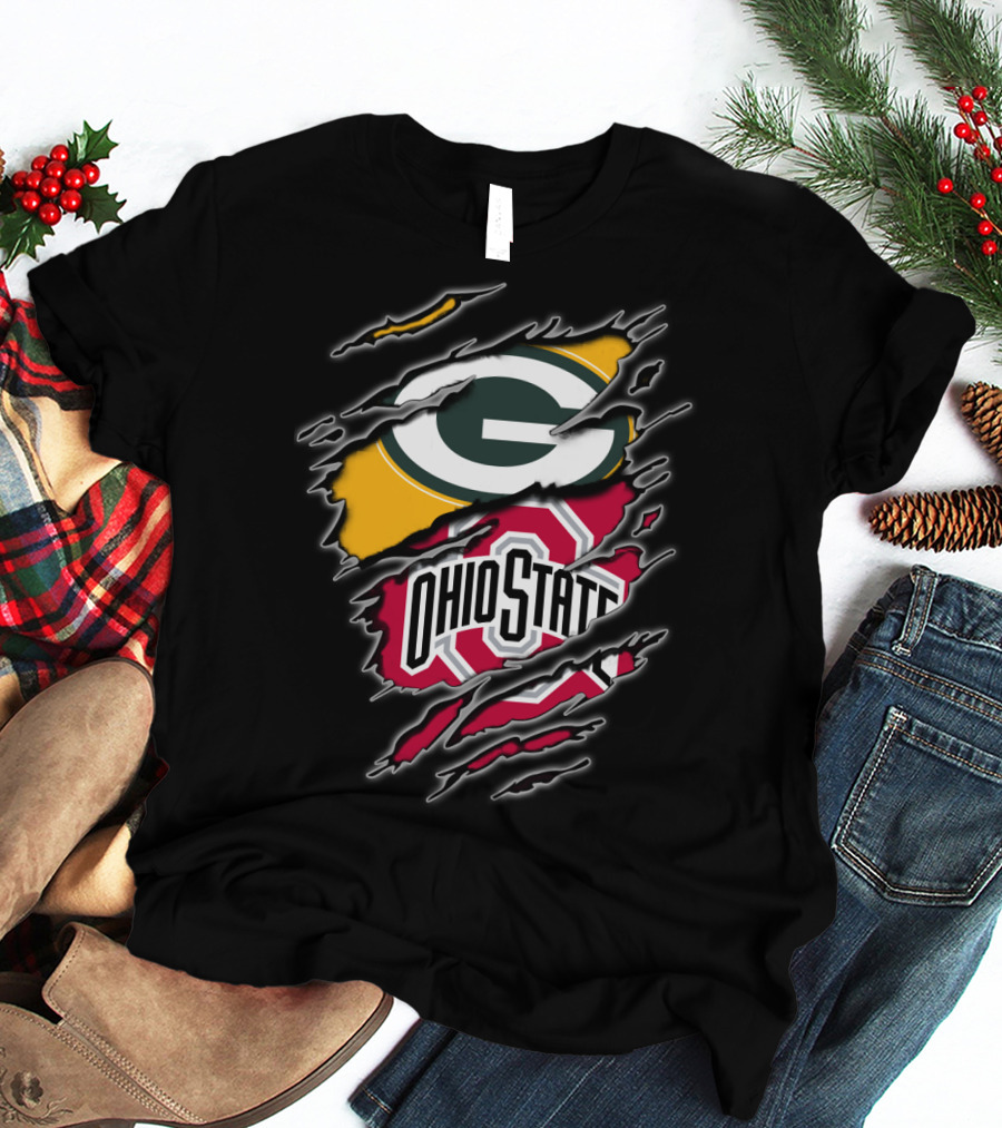 Green Bay Packers Ohio State Buckeyes Fan Combination T-Shirt