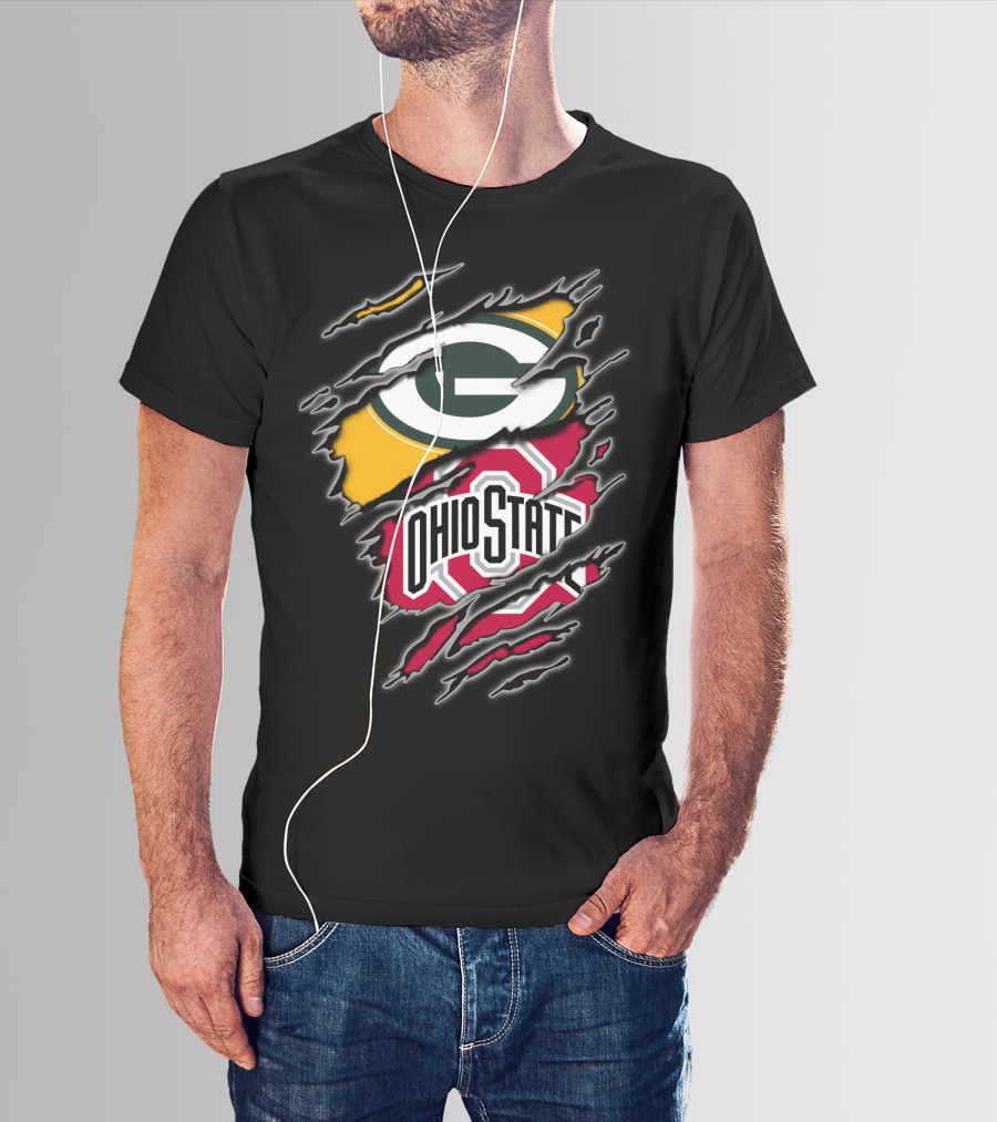 Green Bay Packers Ohio State Buckeyes Fan Combination T-Shirt