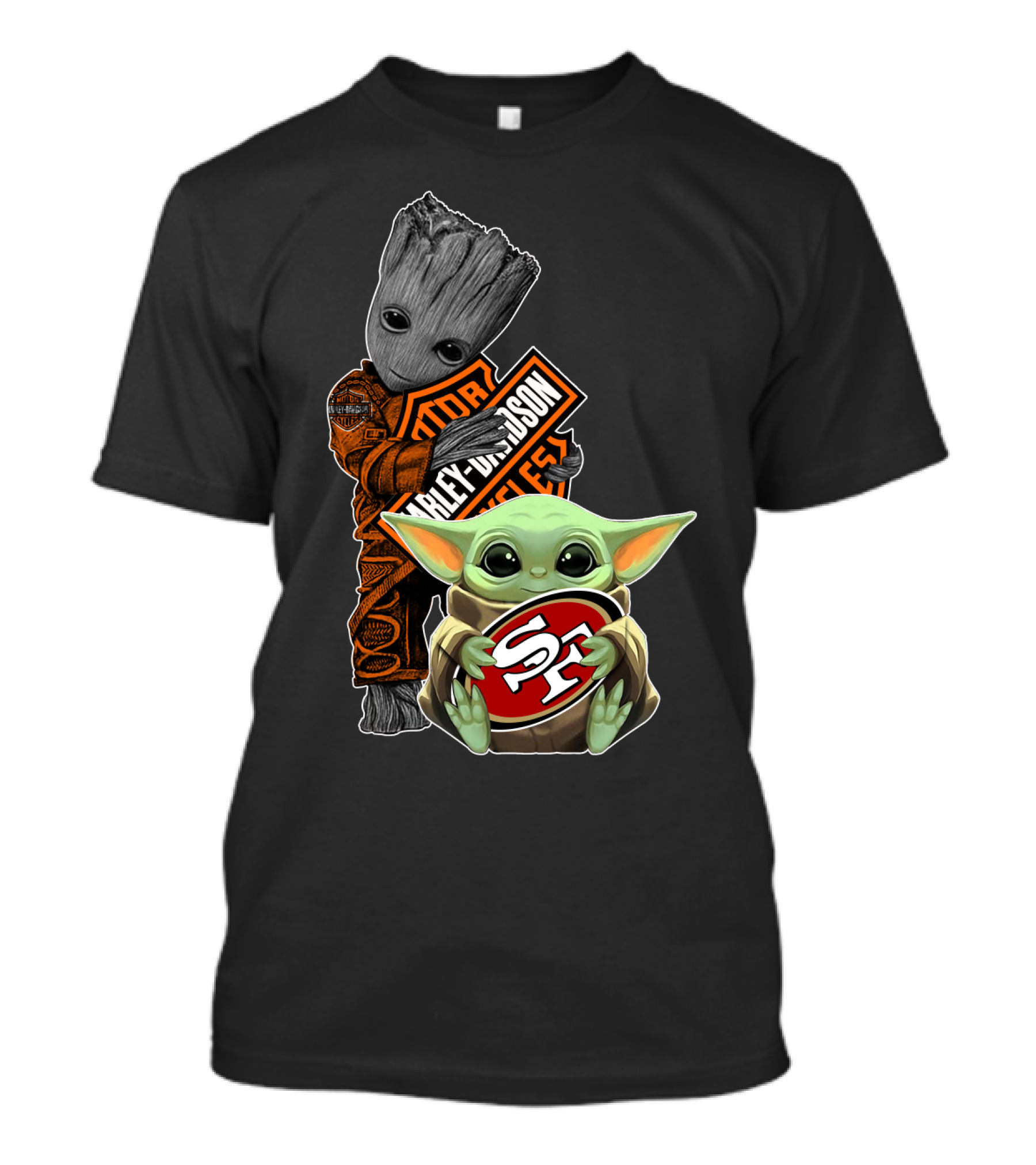 Groot Harley Davidson San Francisco 49ers Baby Yoda T-Shirt