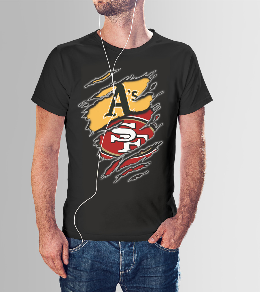 Oakland A's And San Francisco 49ers Fan Tribute T-Shirt