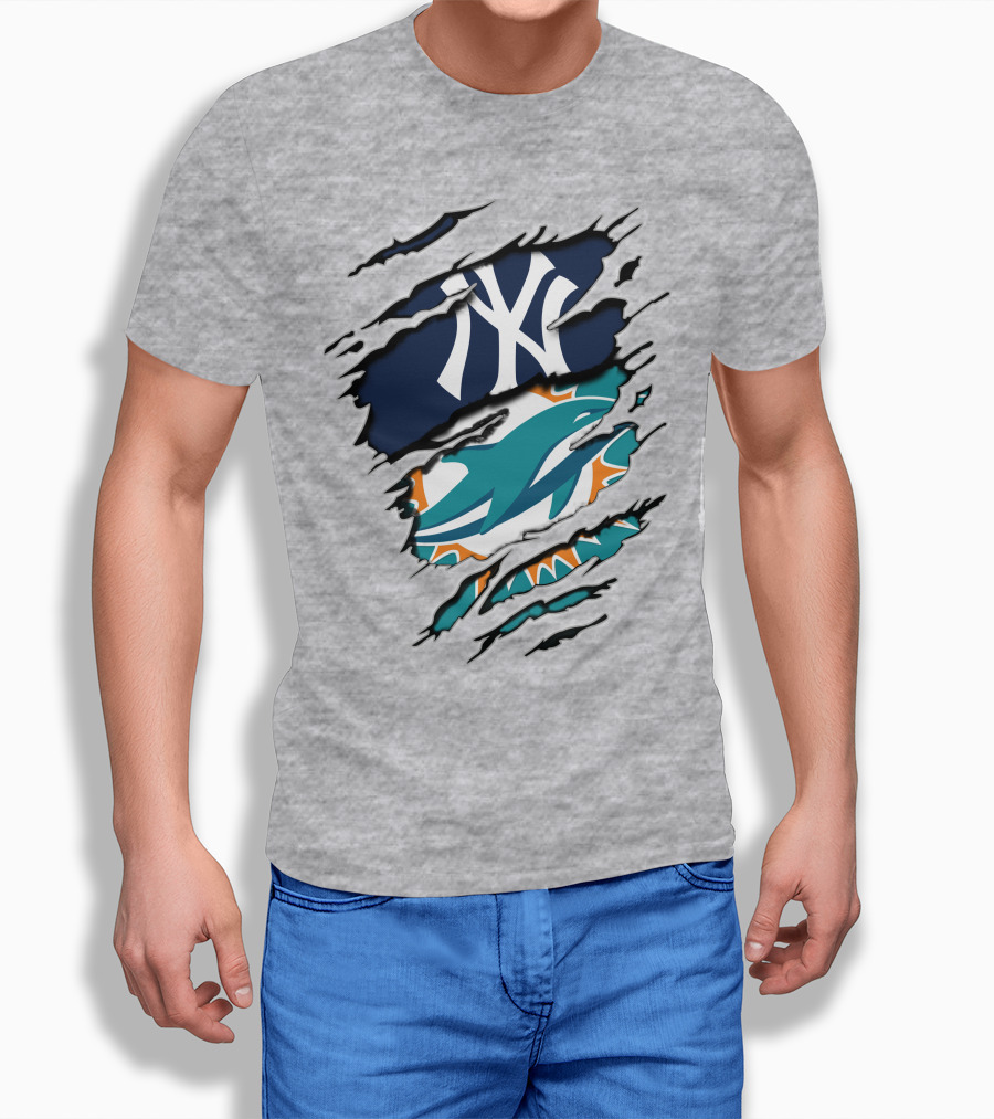 Yankees Dolphins Logo Mashup T-Shirt
